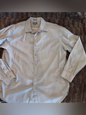 J. Crew Men’s XL Check Dress Shirt in Navy, Burgundy and White